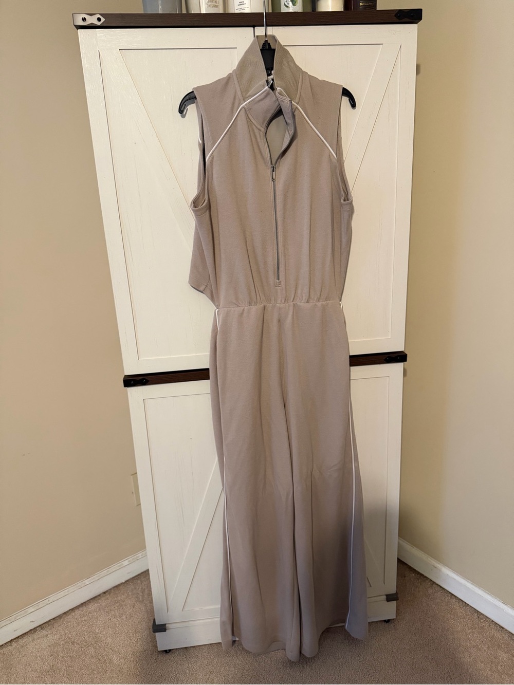 SPANX Sleeveless Maxi Jumpsuit in Taupe